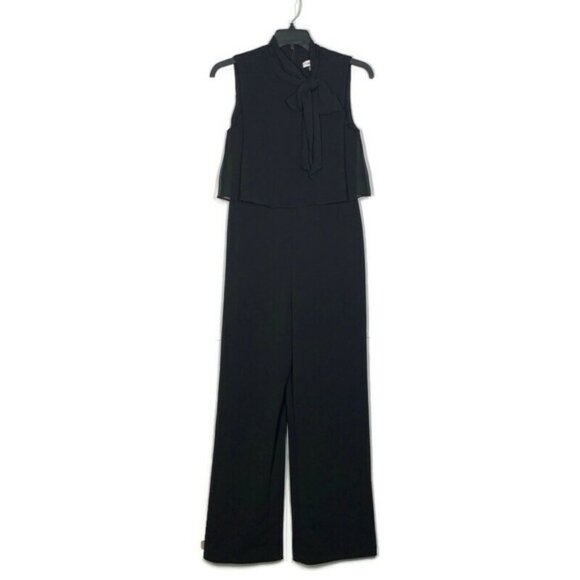 DEPOP CALVIN KLEIN TieNeck Sleeveless Wide Leg Jumpsuit - Picture 3 of 11